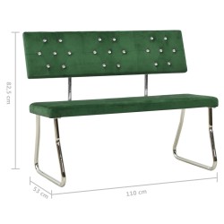 vidaXL Panca 110 cm in Velluto Verde Scuro