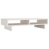 Supporto per Monitor Bianco 60x27x14 cm Legno Massello di Pino