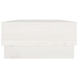 Supporto per Monitor Bianco 60x27x14 cm Legno Massello di Pino