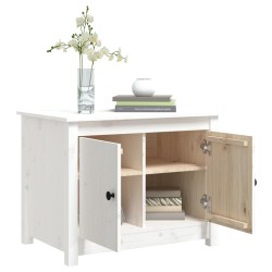    Tavolino da Salotto Bianco 71x49x55cm in Legno Massello di Pino