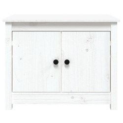    Tavolino da Salotto Bianco 71x49x55cm in Legno Massello di Pino