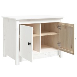    Tavolino da Salotto Bianco 71x49x55cm in Legno Massello di Pino