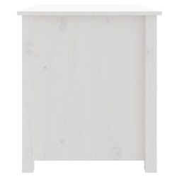    Tavolino da Salotto Bianco 71x49x55cm in Legno Massello di Pino