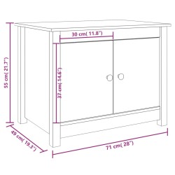    Tavolino da Salotto Bianco 71x49x55cm in Legno Massello di Pino