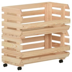 vidaXL Carrello Portaverdure 57x30x80 cm in Legno Massello di Pino