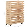 vidaXL Carrello Portaverdure 57x30x80 cm in Legno Massello di Pino