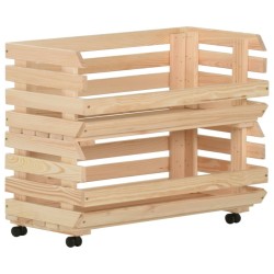 vidaXL Carrello Portaverdure 77x30x80 cm in Legno Massello di Pino