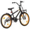 vidaXL Bici per Bambini con Trasportino Frontale 20'' Nero e Arancione 