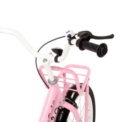 vidaXL Bici per Bambini con Trasportino Frontale 18'' Rosa e Nera 