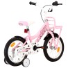 vidaXL Bici per Bambini con Trasportino Frontale 14'' Bianca e Rosa 