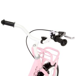 vidaXL Bici per Bambini con Trasportino Frontale 14'' Bianca e Rosa 