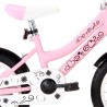 vidaXL Bici per Bambini con Trasportino Frontale 14'' Bianca e Rosa 