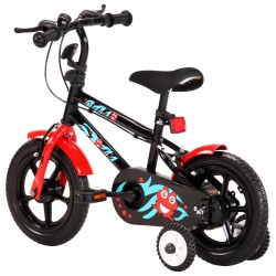 vidaXL Bici per Bambini 12 Pollici Nera e Rossa