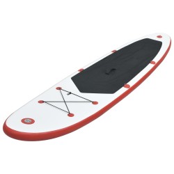 vidaXL Set Tavola da SUP e Surf Gonfiabile Rosso e Bianco