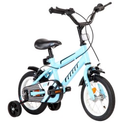 vidaXL Bici per Bambini 12 Pollici Nera e Blu