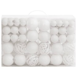 vidaXL Set Palline di Natale 111 pz Bianco in Polistirene