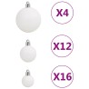 vidaXL Set Palline di Natale 111 pz Bianco in Polistirene