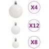 vidaXL Set Palline di Natale 111 pz Bianco in Polistirene