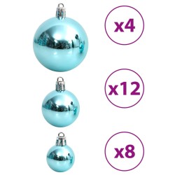 vidaXL Palline di Natale 100 pz Turchesi 3 / 4 / 6 cm