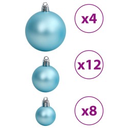 vidaXL Palline di Natale 100 pz Turchesi 3 / 4 / 6 cm