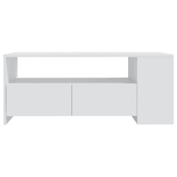    Tavolino da Salotto Bianco 102x55x42 cm Legno Legno ingegnerizzato