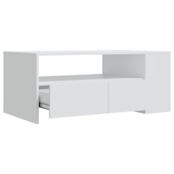    Tavolino da Salotto Bianco 102x55x42 cm Legno Legno ingegnerizzato