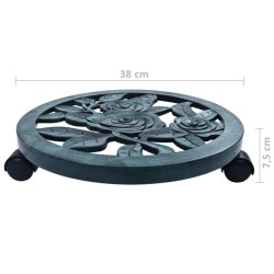    Carrelli Portavasi 6 pz Verdi 38 cm in Plastica