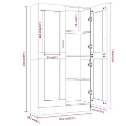    Mobile Vetrina Rovere Marrone 82,5x30,5x150cm Legno ingegnerizzato