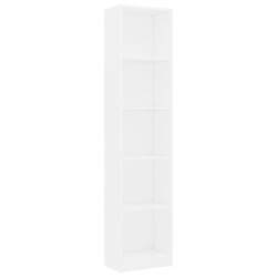    Libreria a 5 Ripiani Bianca 40x24x175 cm in Legno Ingegnerizzato