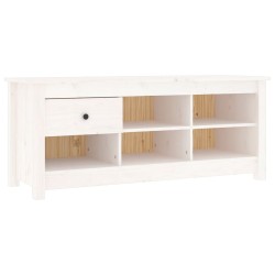    Scarpiera Bianca 110x38x45,5 cm in Legno Massello di Pino