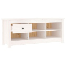    Scarpiera Bianca 110x38x45,5 cm in Legno Massello di Pino