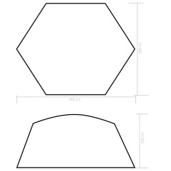    Tenda per Piscina in Tessuto 660x580x250 cm Blu