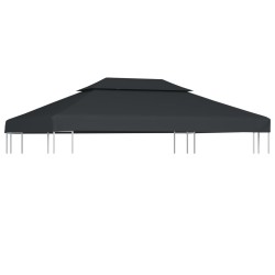 Copertura Superiore per Gazebo a 2 Strati 310g/m²4x3m Grigio scuro