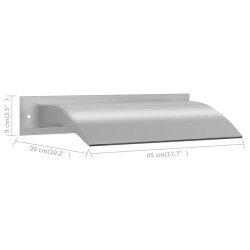    Fontana per Piscina Argento 45x9x26 cm in Acciaio Inox