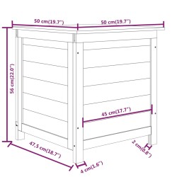    Scatola Cuscini Esterno Marrone 50x50x56cm Legno Massello Abete