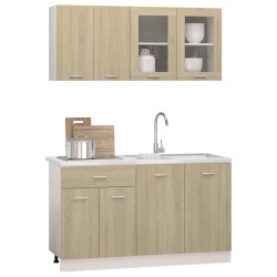 Set Armadi da Cucina 4 pz Rovere Sonoma in Truciolato