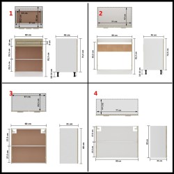 Set Armadi da Cucina 4 pz Rovere Sonoma in Truciolato