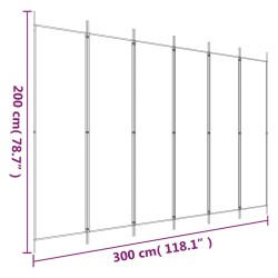 vidaXL Divisorio a 6 Pannelli Marrone 300x200 cm in Tessuto