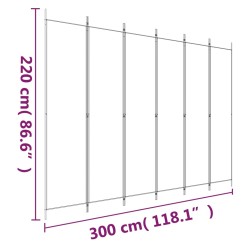 vidaXL Divisorio a 6 Pannelli Marrone 300x220 cm in Tessuto