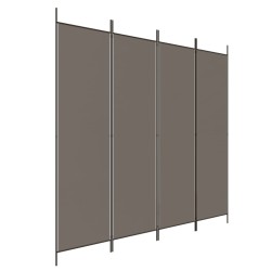  vidaXL Divisorio a 4 Pannelli Antracite 200x220 cm Tessuto