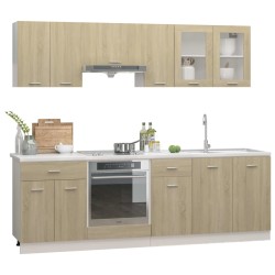 Set Armadi da Cucina 8 pz Rovere Sonoma in Truciolato