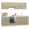 Set Armadi da Cucina 8 pz Rovere Sonoma in Truciolato