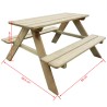    Tavolo da Picnic per Bambini 89 x 89,6 x 50,8 cm in Legno di Pino