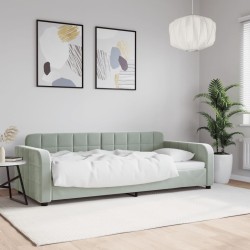 vidaXL Letto da Giorno Grigio Chiaro 90x200 cm in Velluto