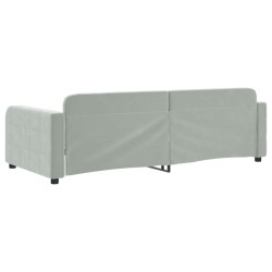 vidaXL Letto da Giorno Grigio Chiaro 90x200 cm in Velluto