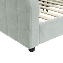 vidaXL Letto da Giorno Grigio Chiaro 90x200 cm in Velluto