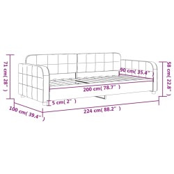 vidaXL Letto da Giorno Grigio Chiaro 90x200 cm in Velluto