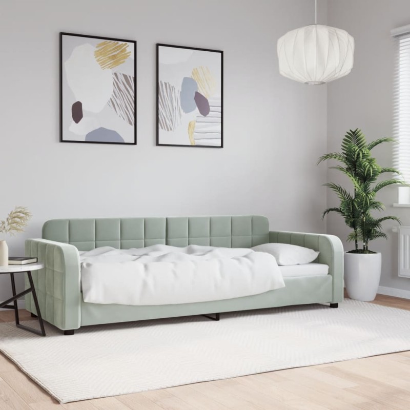 vidaXL Letto da Giorno Grigio Chiaro 80x200 cm in Velluto