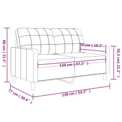 vidaXL Divano a 2 Posti Nero 120 cm in Similpelle