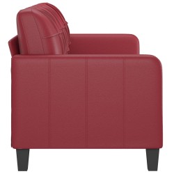 vidaXL Divano a 3 Posti Rosso Vino 180 cm in Similpelle